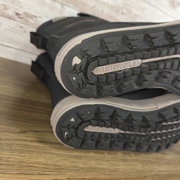 Merrell Kids Snow Storm Boots Size 13 Waterproof Insulated Unisex Black Red - Picture 9 of 9